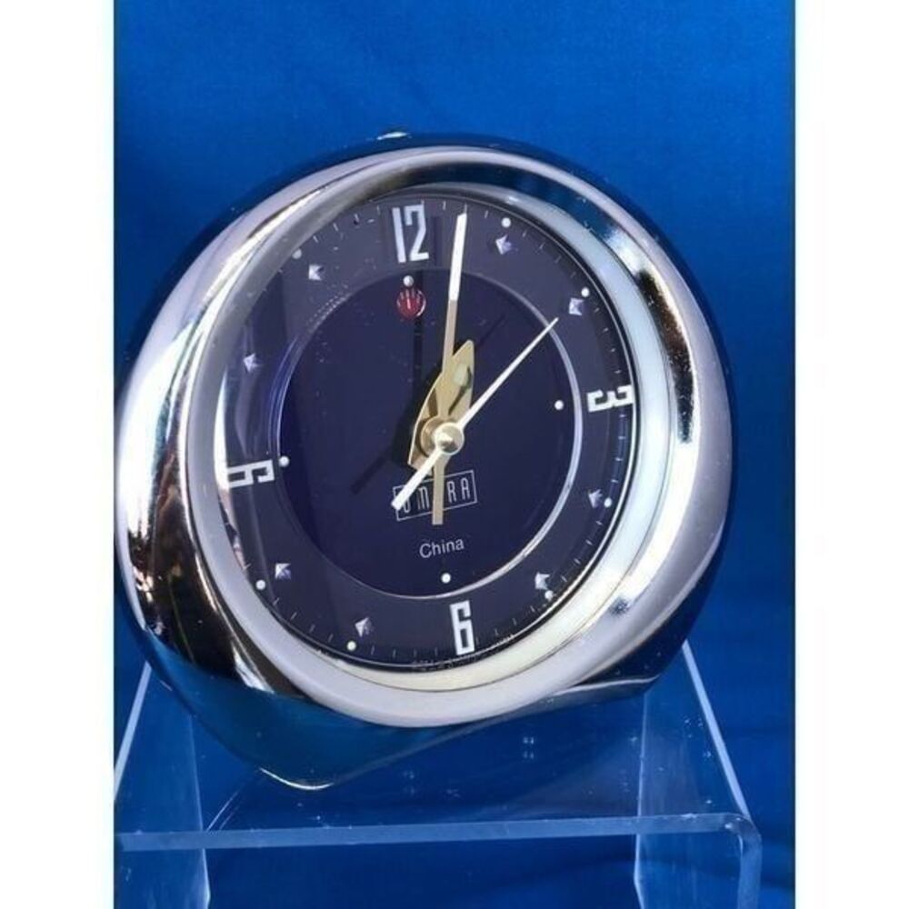 Umbra, wind up alarm clock vintage 5”x4” purple inside,ShanguaChina